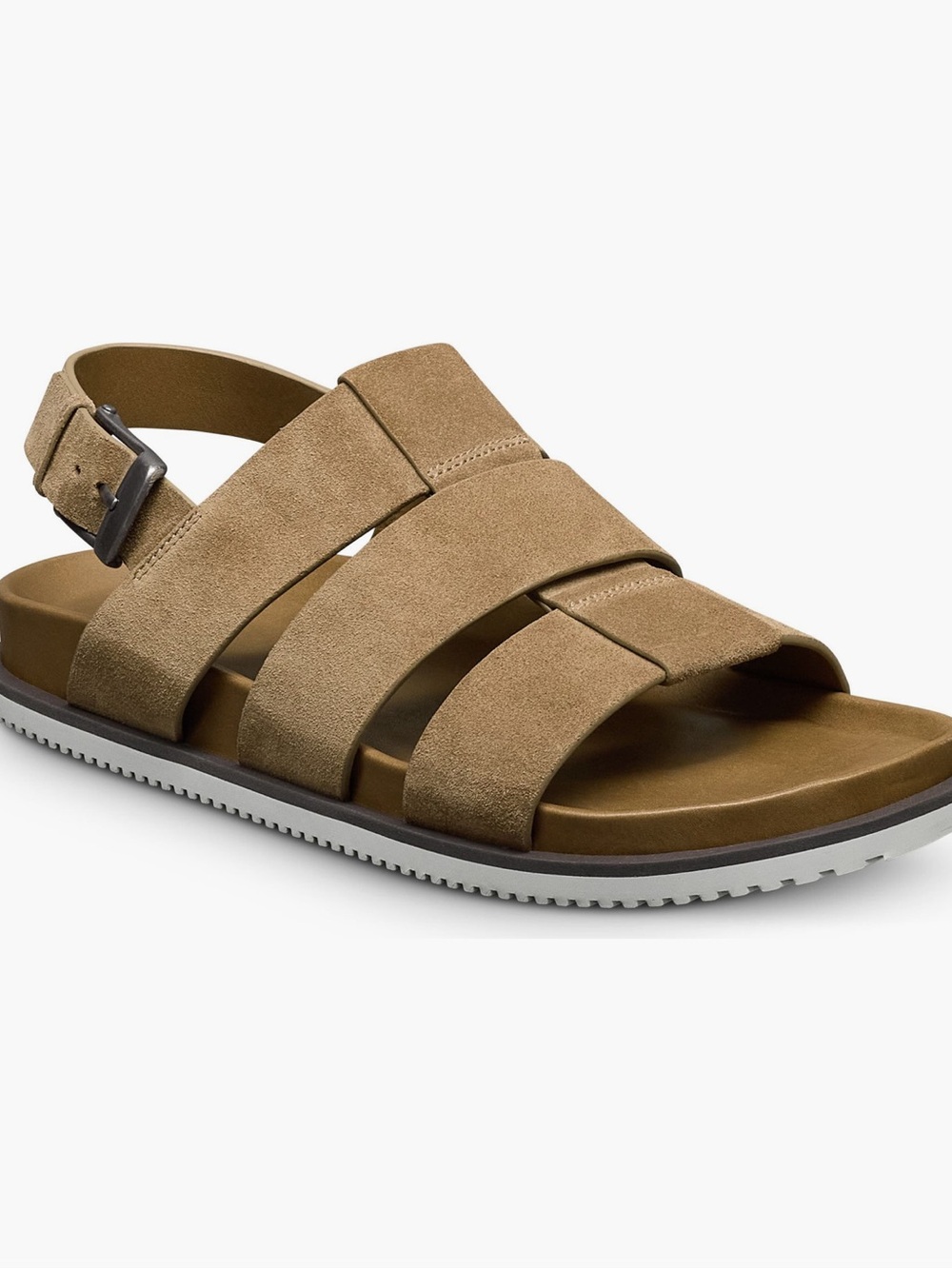 Allen Edmonds Men's Tan Suede Multi-Strap fisherman Casual Sandal